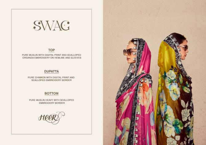 Swag By Kimora Heer Pure Muslin Printed Designer Salwar Suits Wholesale Price In Surat
